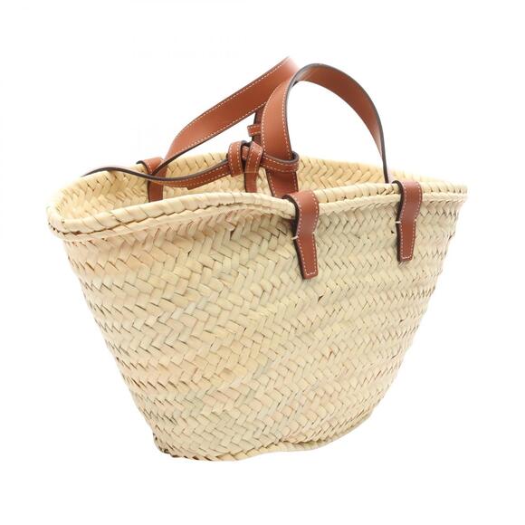 Celine Teen Triomphe Panier Handbag Leather Raffia Beige Tan Brown - Picture 2 of 4